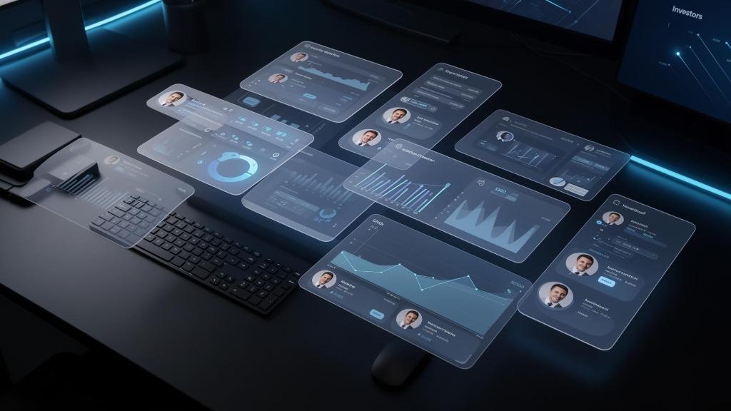 Collaborative Tech - Modern workspace with investor dashboard